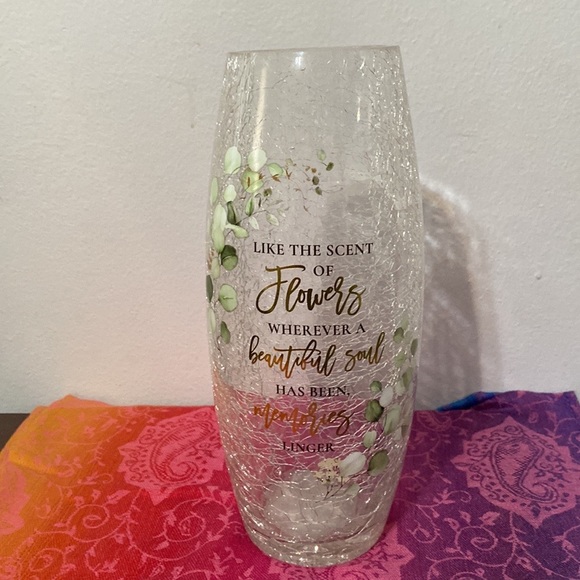 Crackled type Glass Memorial Vase - Picture 3 of 3